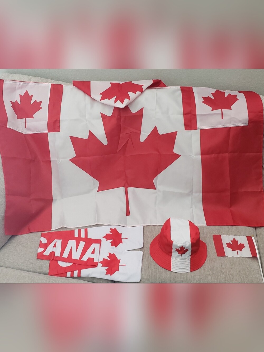 CANADA 2026 World Cup souvenir fan kit big flag scarf hat - Picture 3 of 8